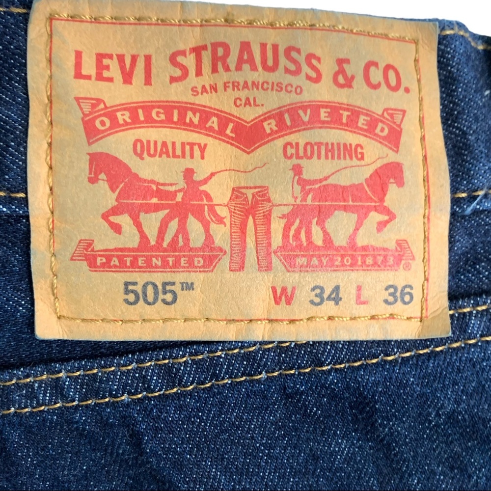 Levi Strauss 505 Dark Wash Jeans-  Men's 34x31 - Picture 6 of 7